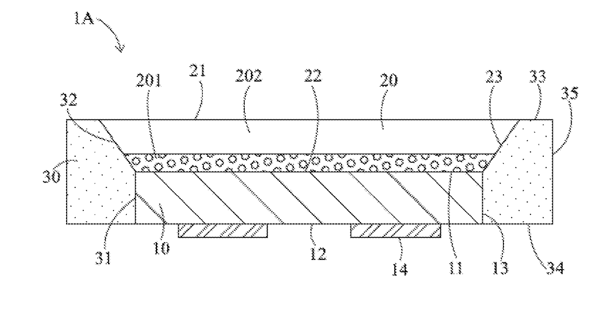 Light emitting device with beveled reflector and manufacturing method of the same