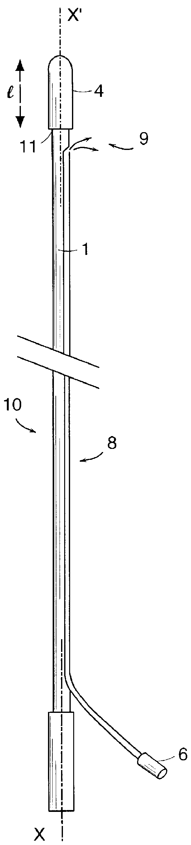 Instrument intended to the location of veins by means of optical fibers and to the simultaneous ablation thereof