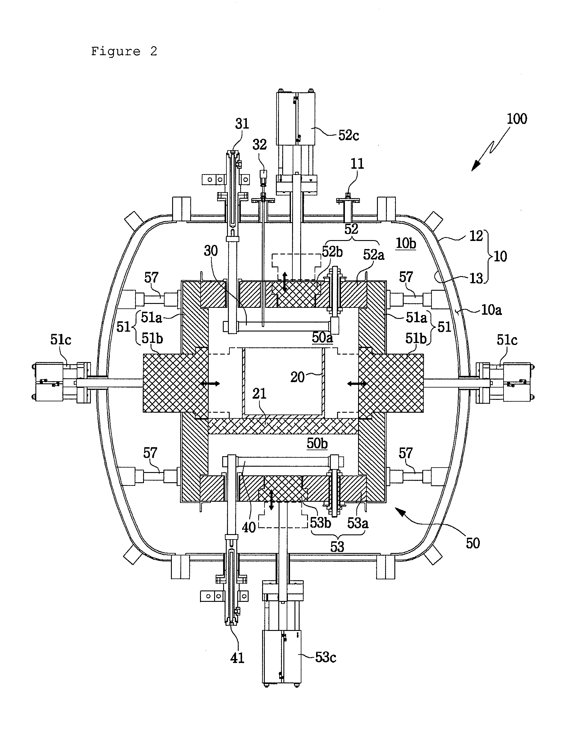 Device for producing a crystallized silicon body for solar cells