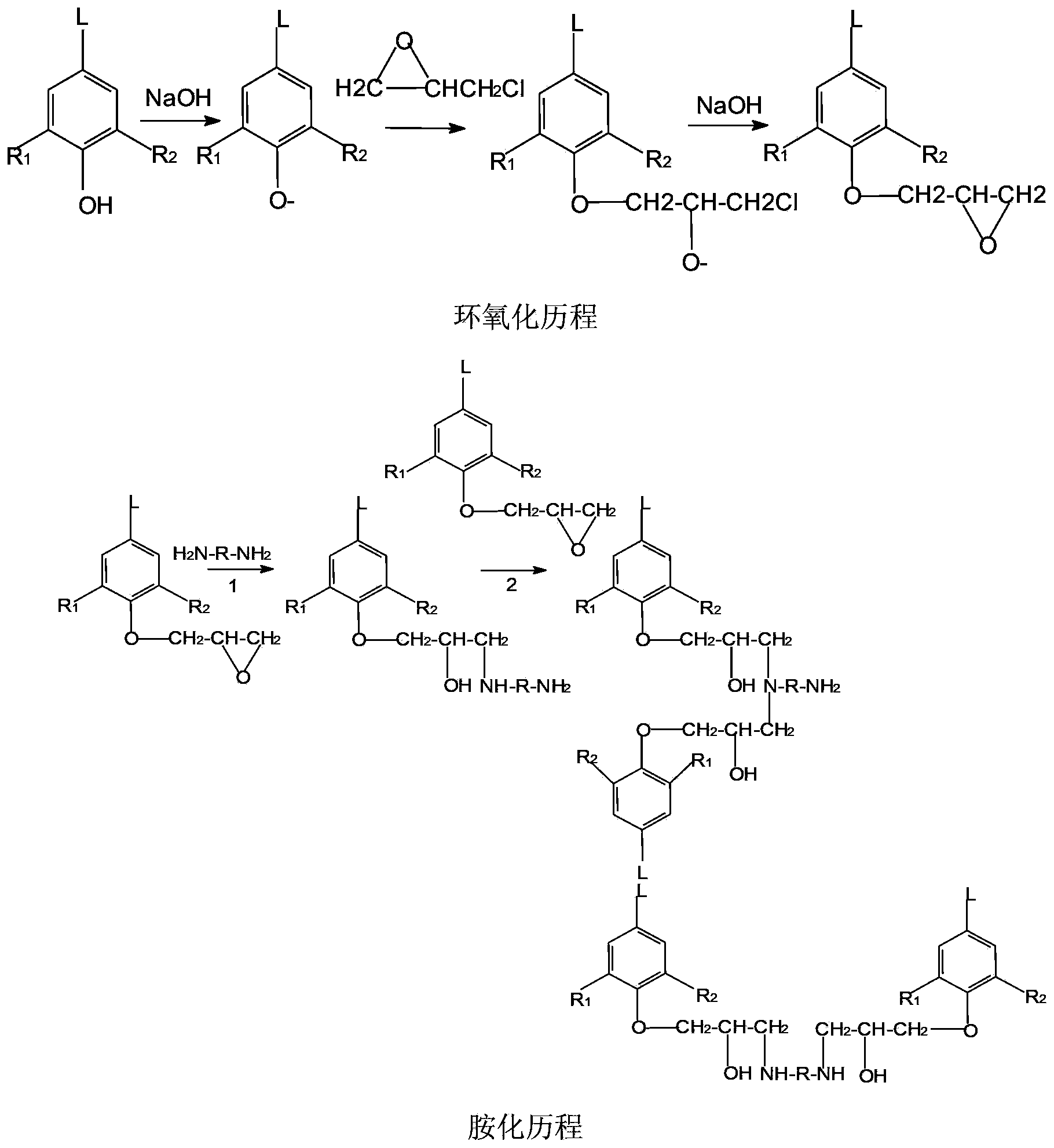 Amination lignin containing reactive amino and preparation and application thereof