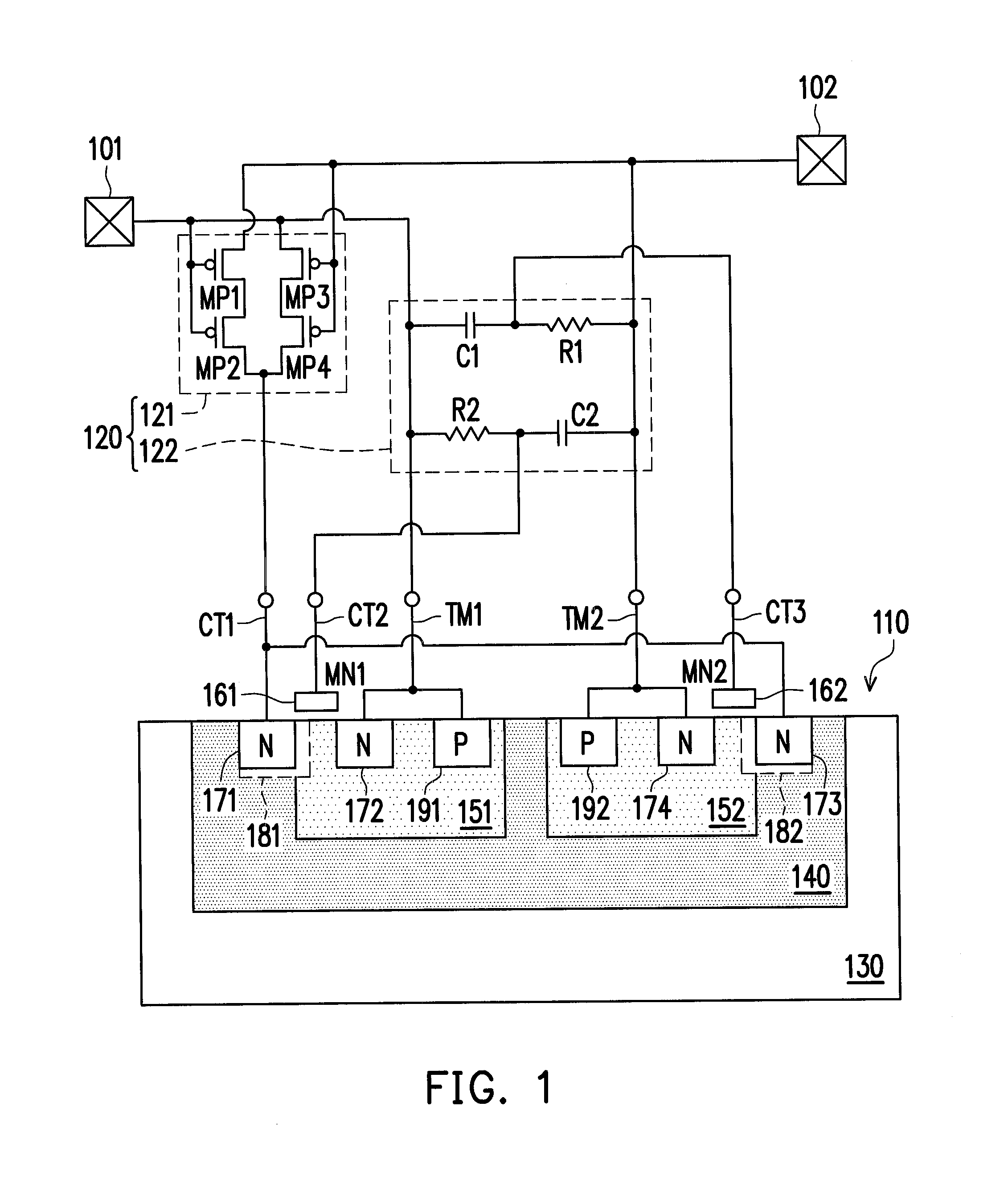 Protection component and electrostatic discharge protection device with the same