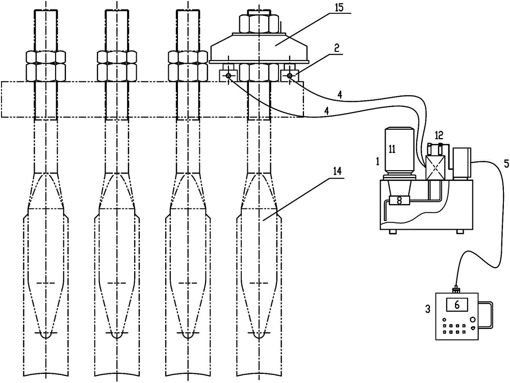 Automatic force application device for adjusting back pulling rod of miter gate