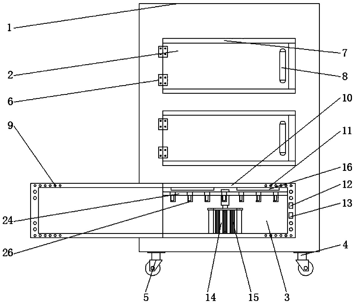 Medical equipment disinfection device for department of infectious diseases