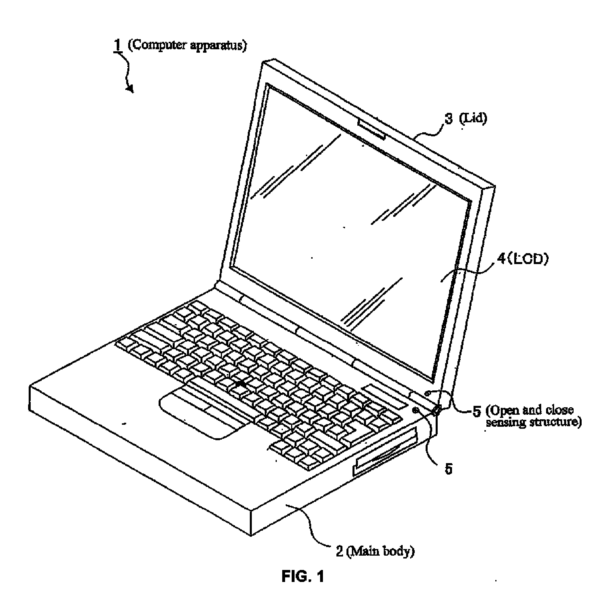 Portable electronic apparatus having an openable lid, program product and method of controlling portable electronic apparatus