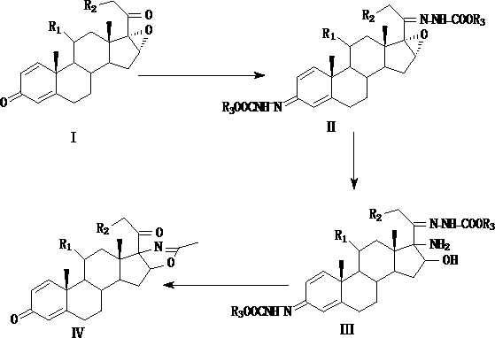 Synthesis method of deflazacort intermediate with [17a,16a-d] oxazoline structure