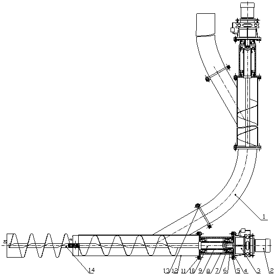 A horizontal screw conveying sludge cleaning equipment and its cleaning method