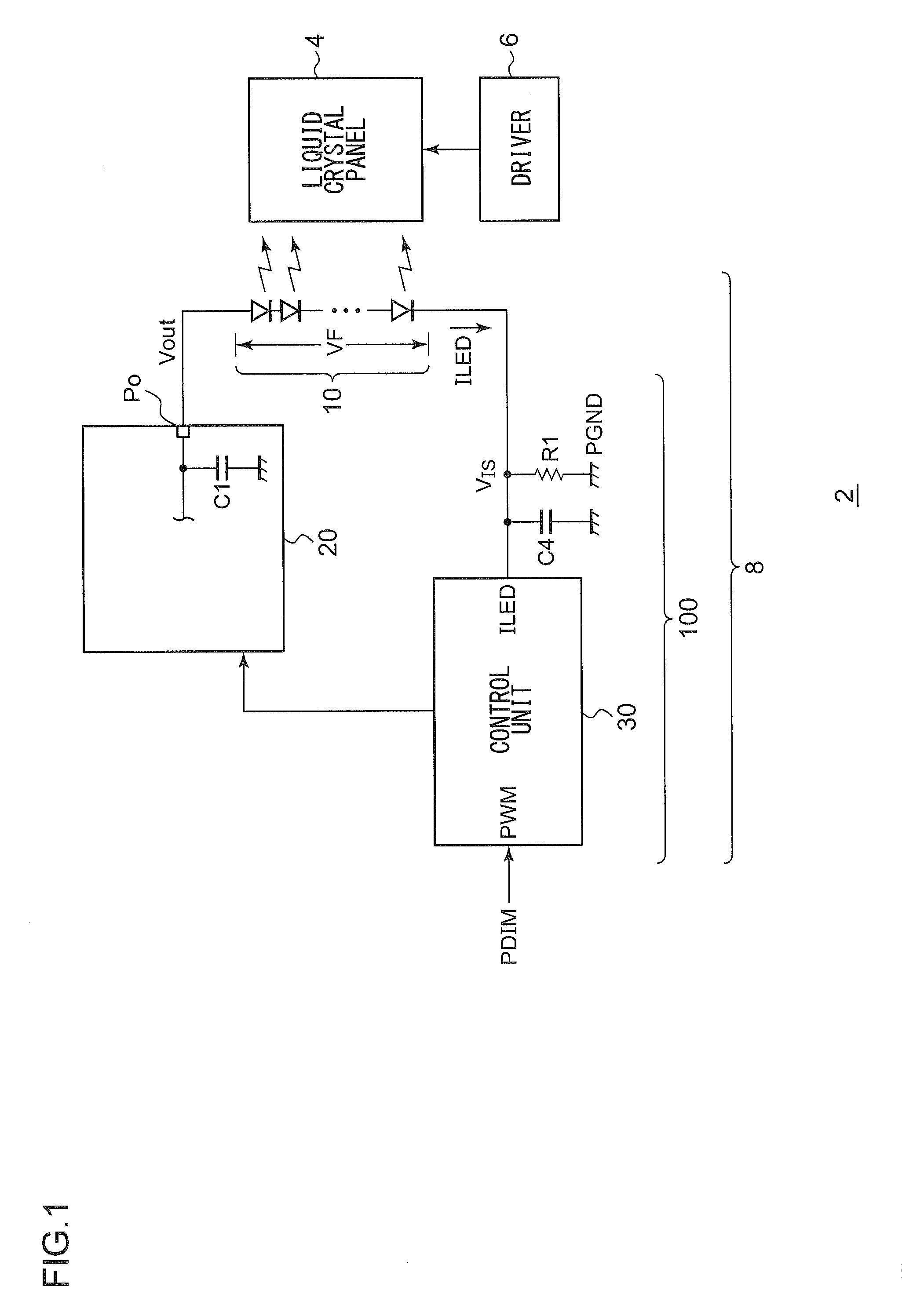 Circuit and method for driving LED string for backlight,  and backlight and display device using the circuit