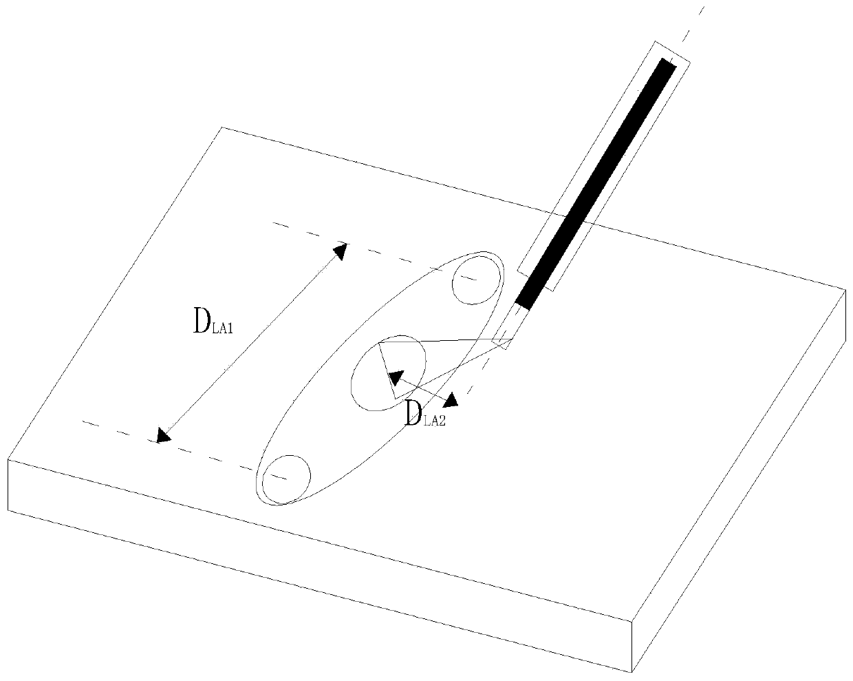 Two-pulse-laser-beam time sharing inducing MAG arc directional swing surfacing method