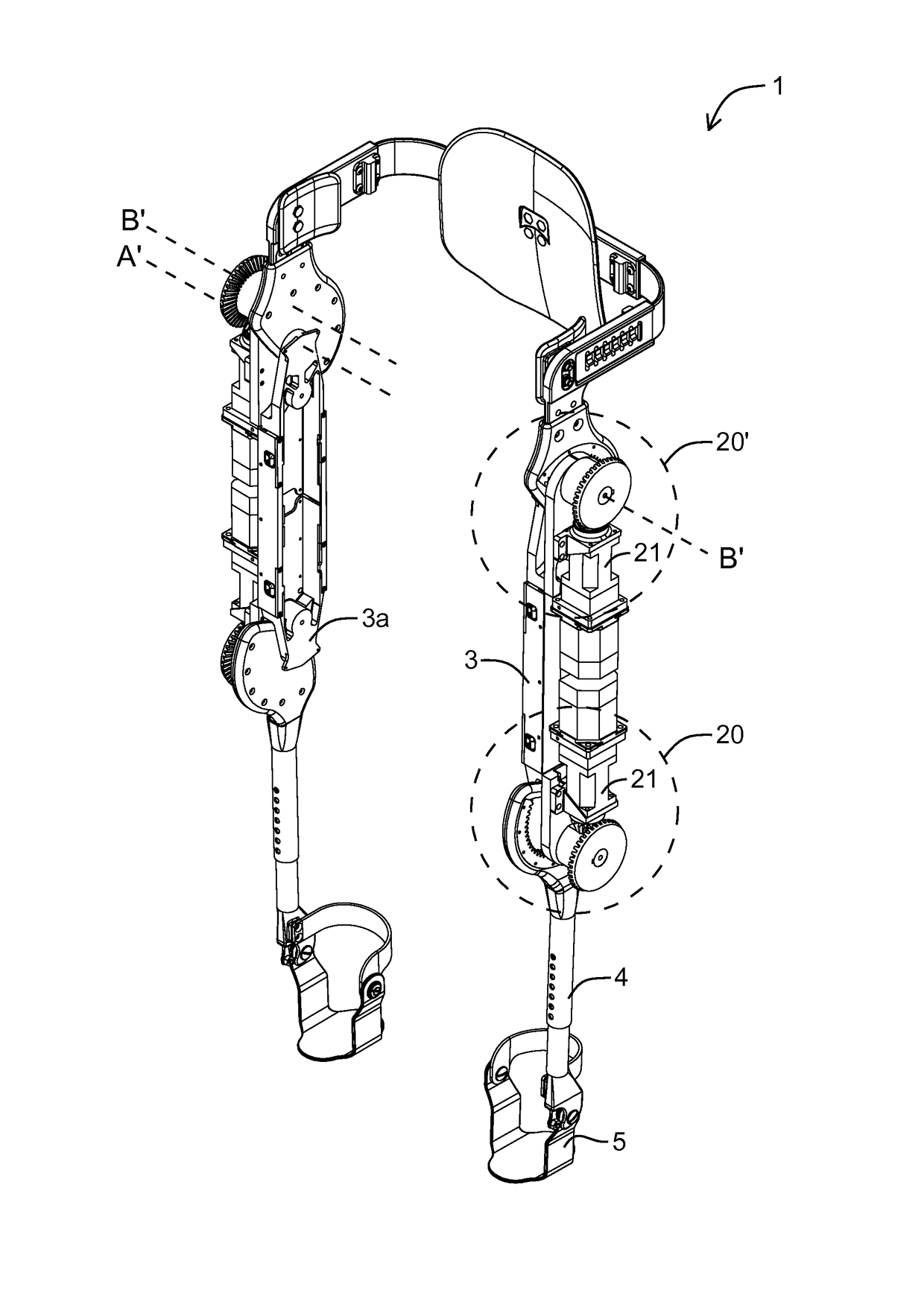 Transmission assembly for use in an exoskeleton apparatus