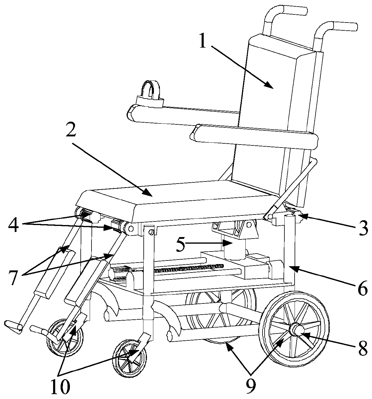 Power-assisted chair driven and lifted compoundly by hydraulic screw