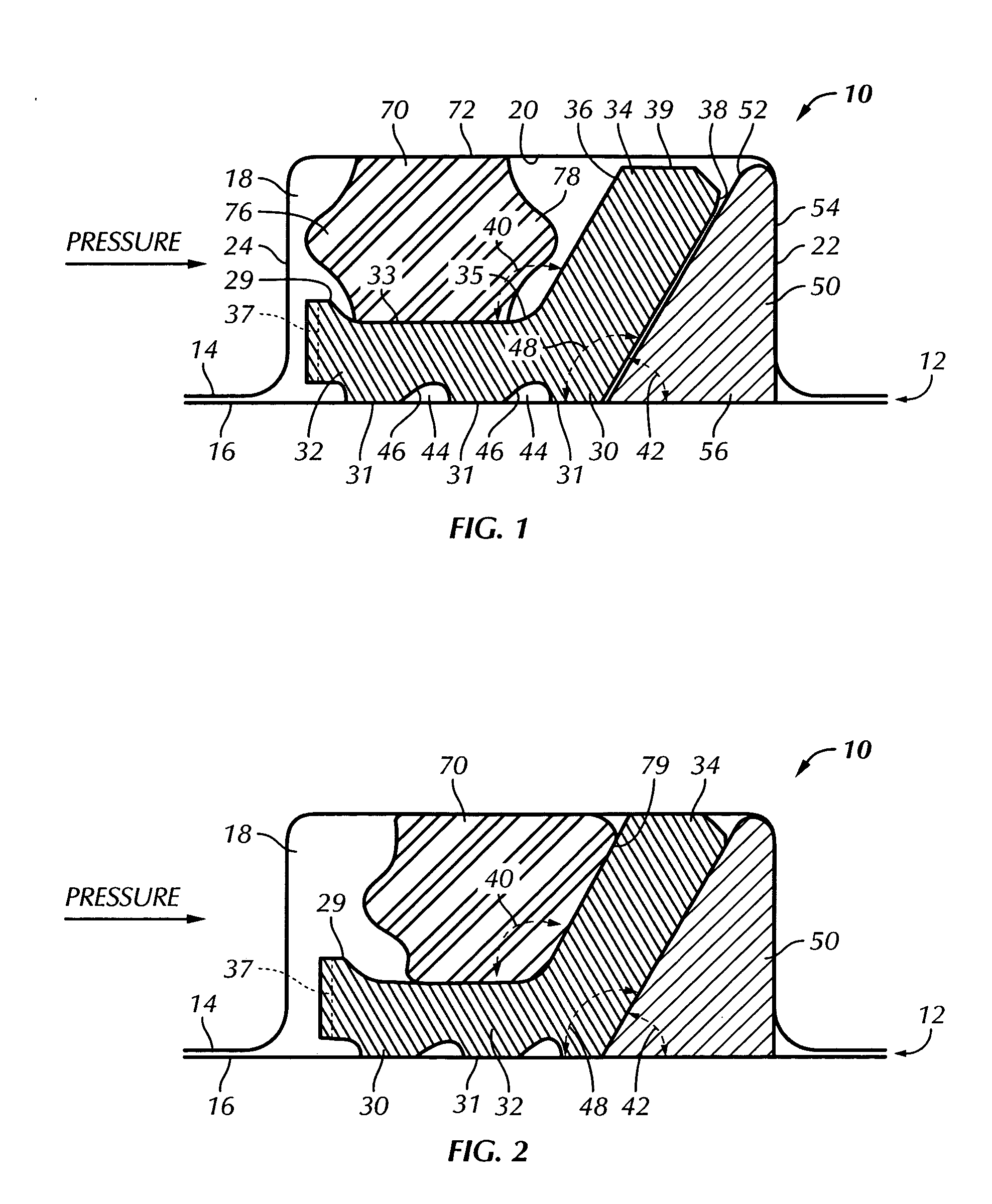Cammed seal assembly with elastomeric energizer element