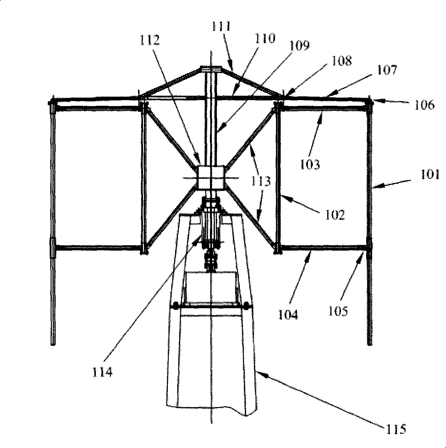 Vertical shaft wind motor