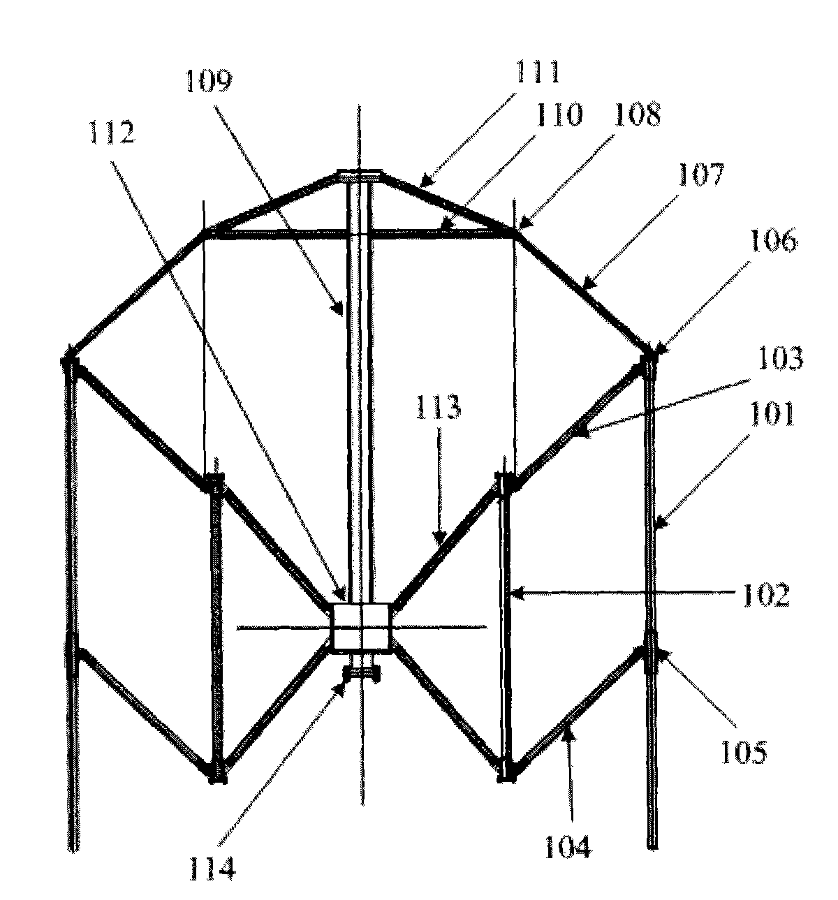 Vertical shaft wind motor