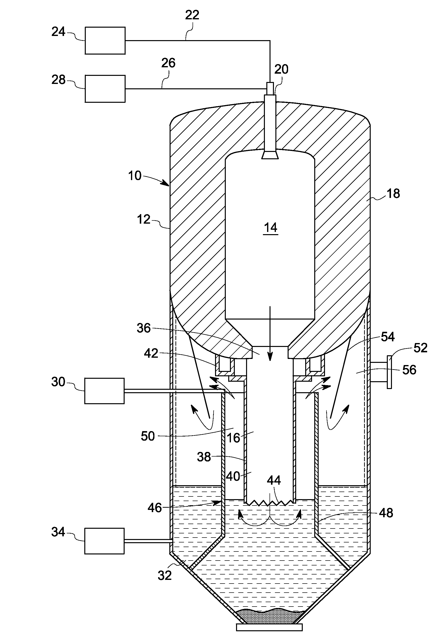 Quench chamber assembly for a gasifier