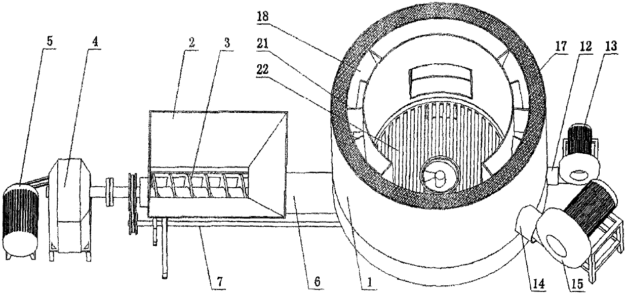 Tornadic hot air underfeed automatic stoking quenching furnace