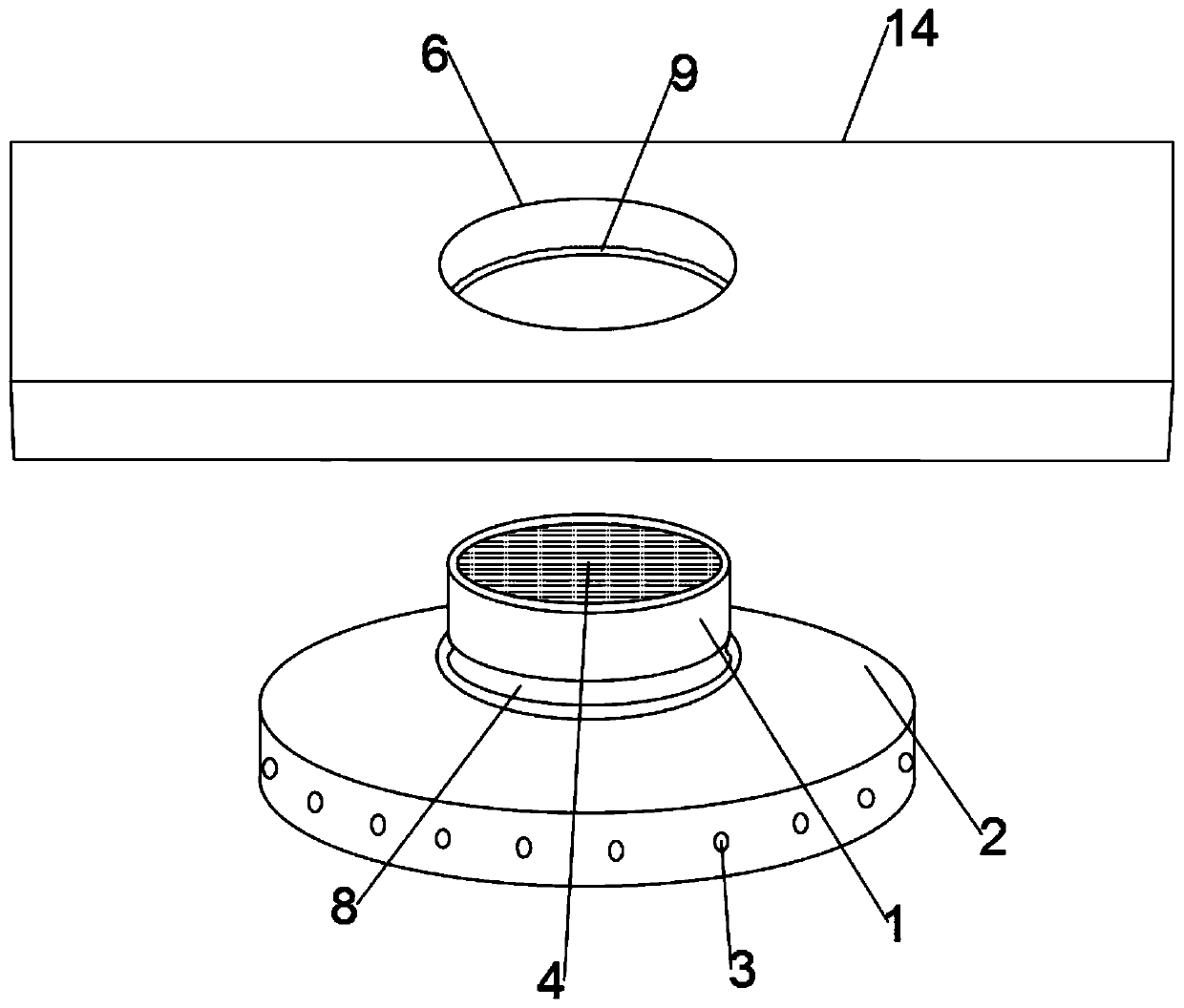 Heat dissipation and drainage device of fireproof groove box