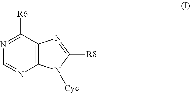 6,8-disubstituted-9-(heterocyclyl)purines, compositions containing these derivatives and their use in cosmetic and medicinal applications