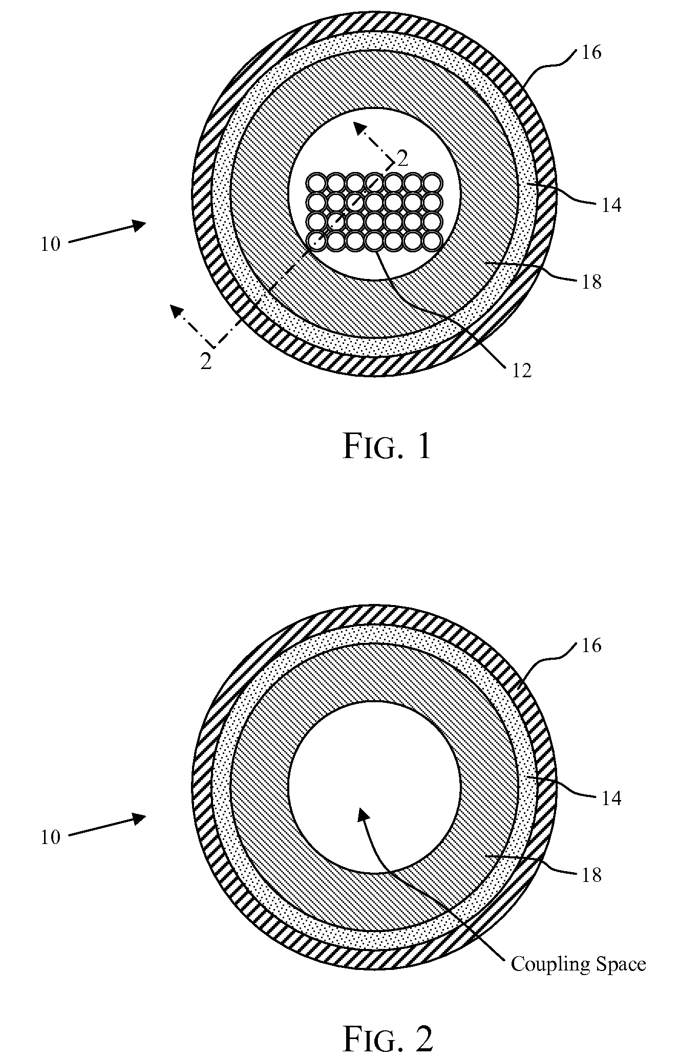 Optical fiber cable having a deformable coupling element