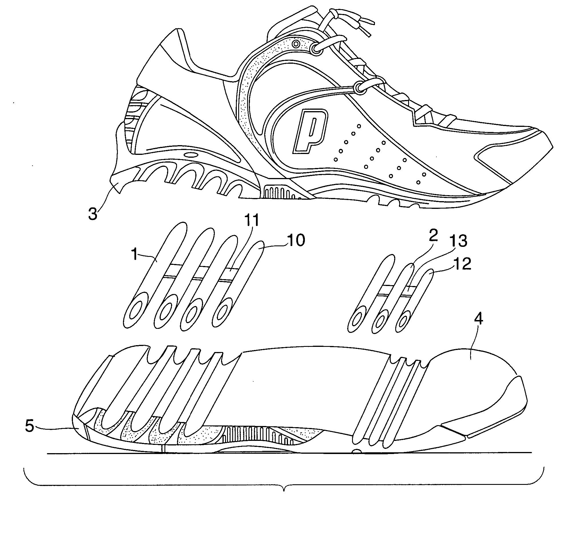 Cushioning system for footwear
