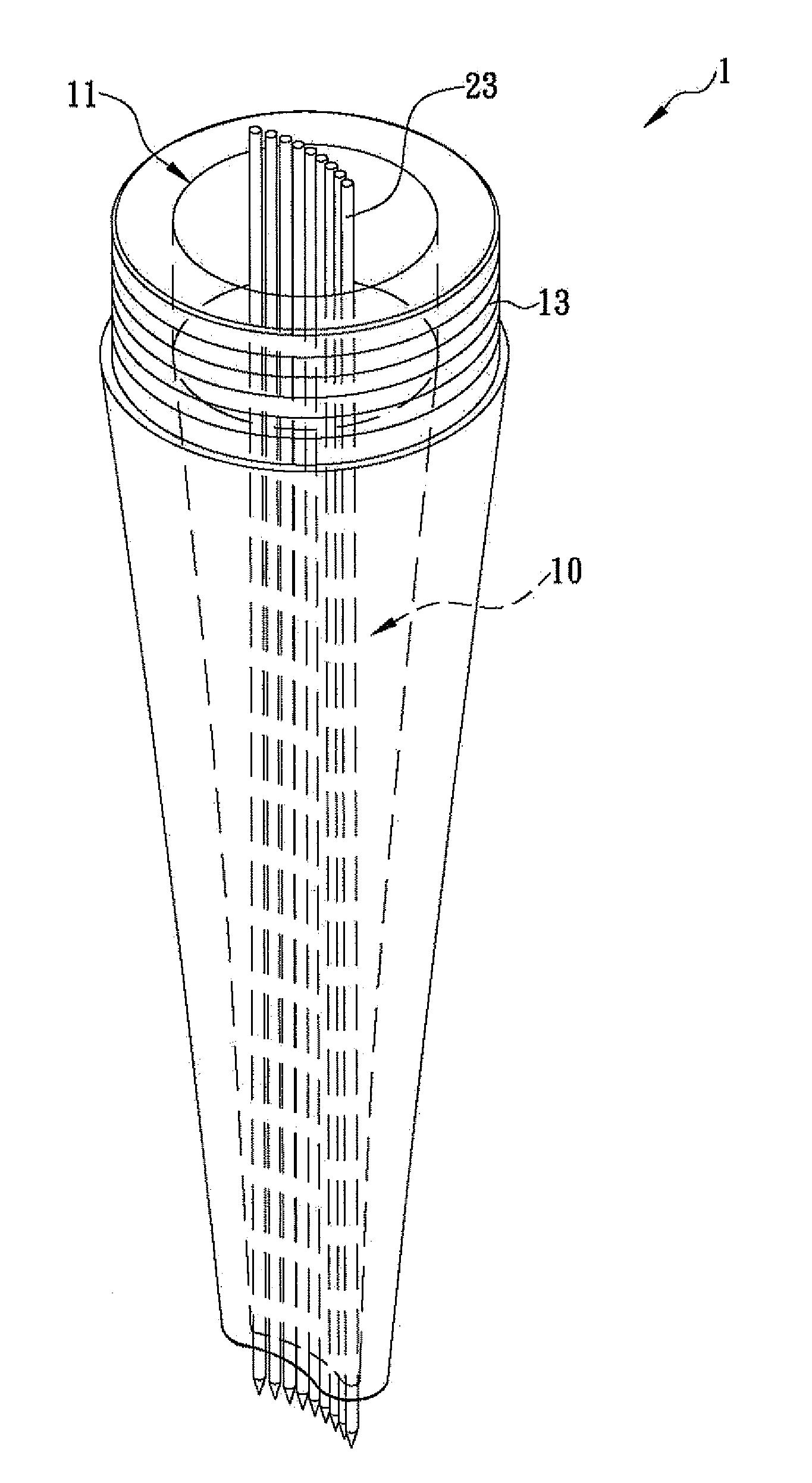 Tattoo needle guide tube with curved through hole