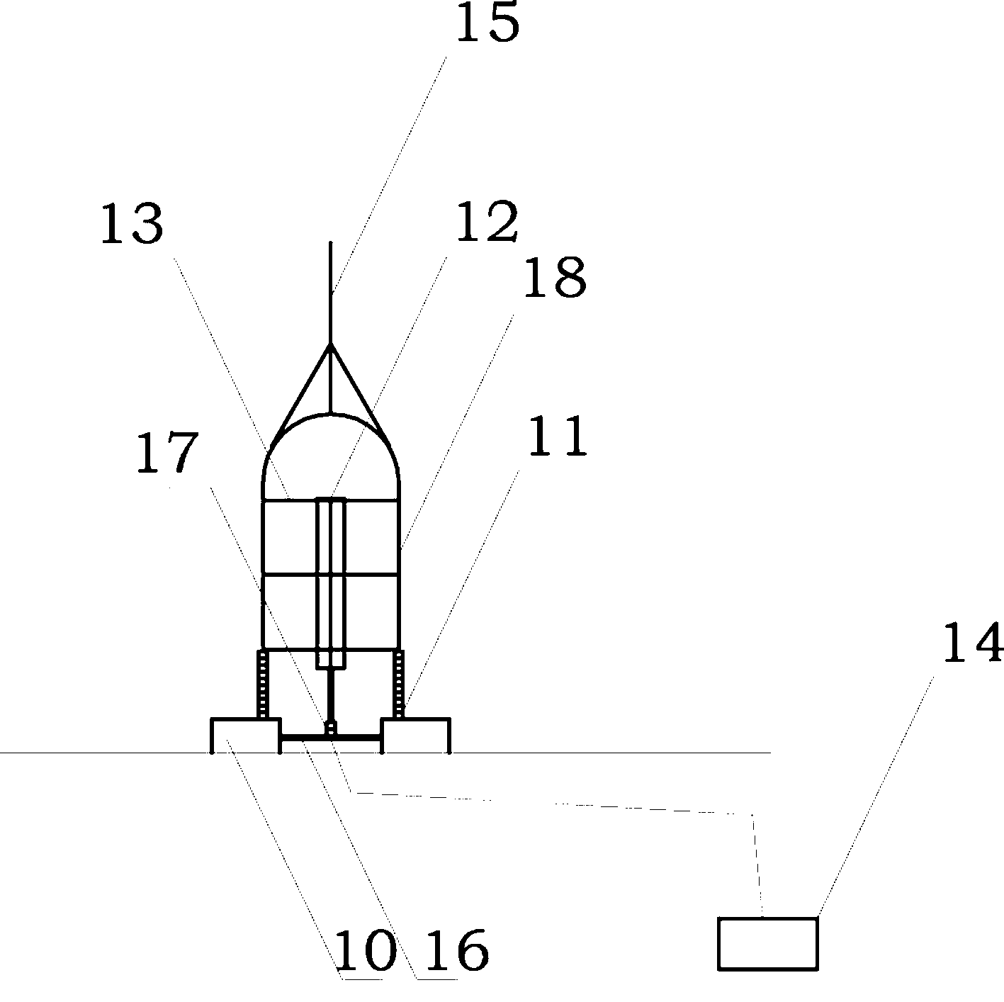 Discharge device and discharge method for vertical shaft type rolling sand storage material
