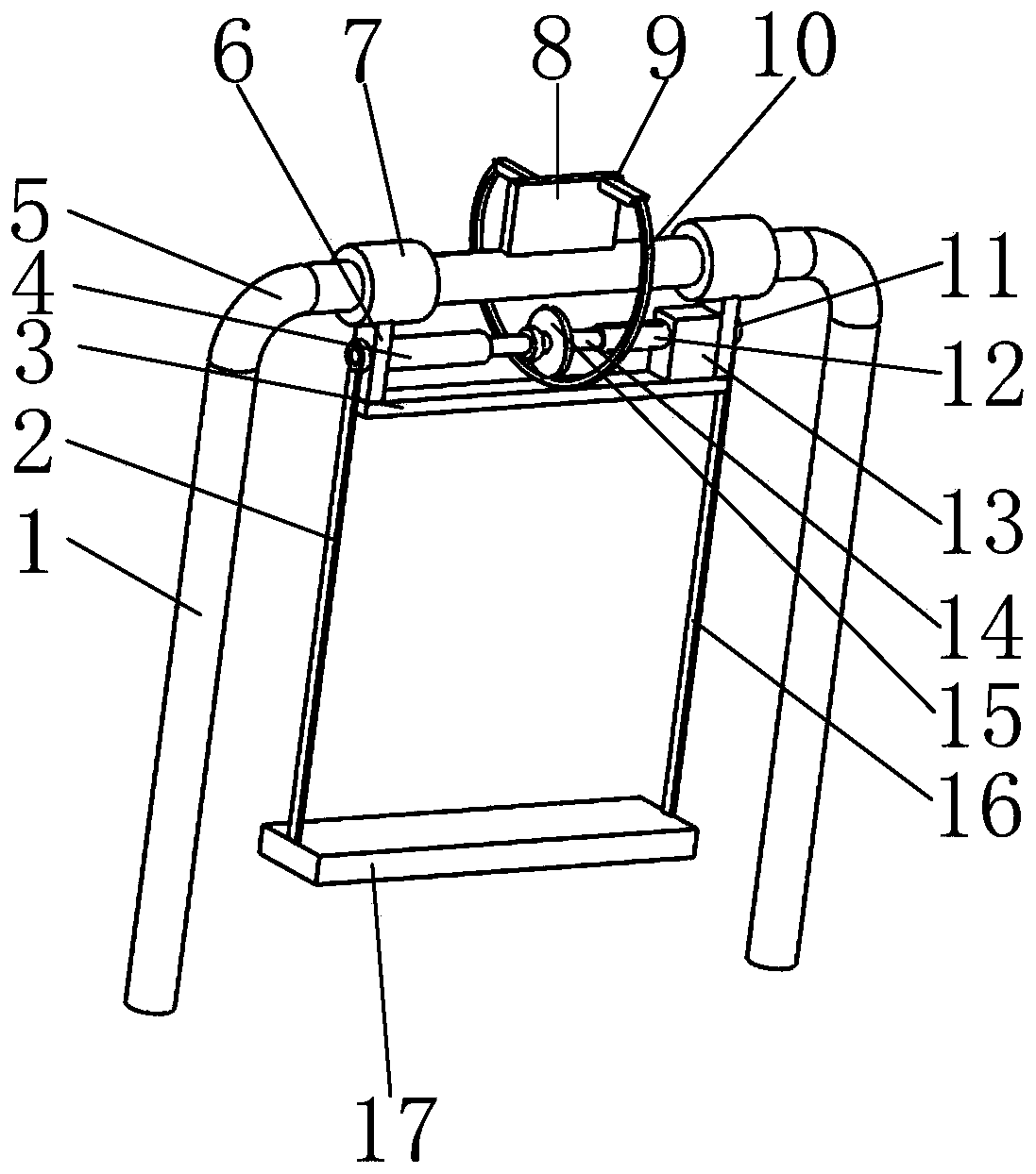 A swing with adjustment function placed in a narrow space