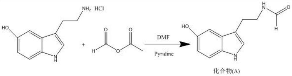 Method for preparing N-methyl-5-hydroxytryptamine by taking 5-hydroxytryptamine hydrochloride as raw material