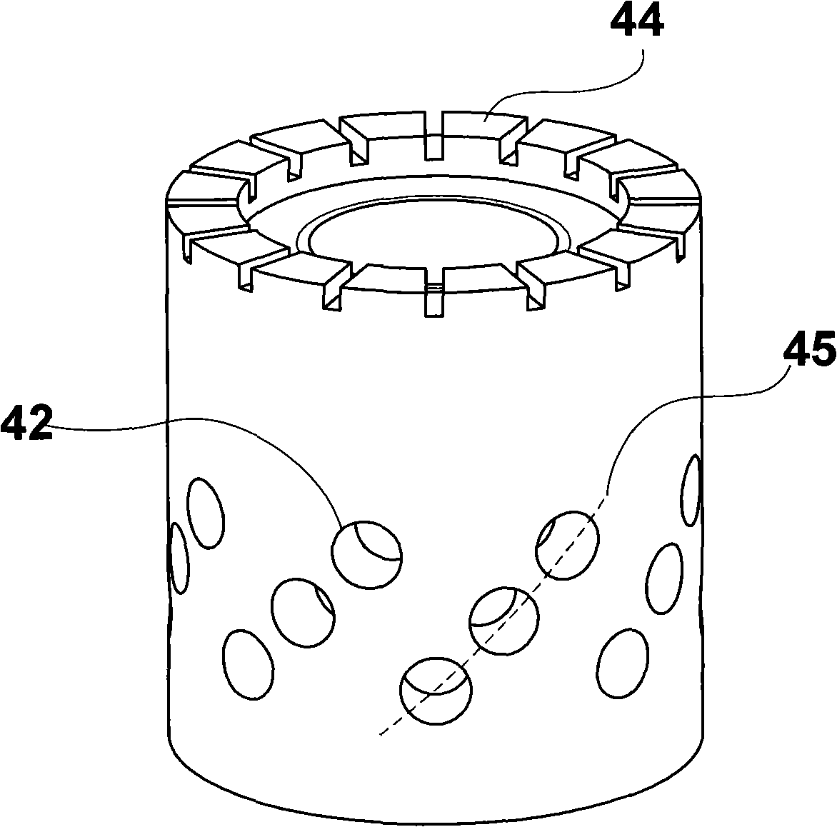 Ultrasonic rotary motor by using longitudinal-torsional vibration converter with holes