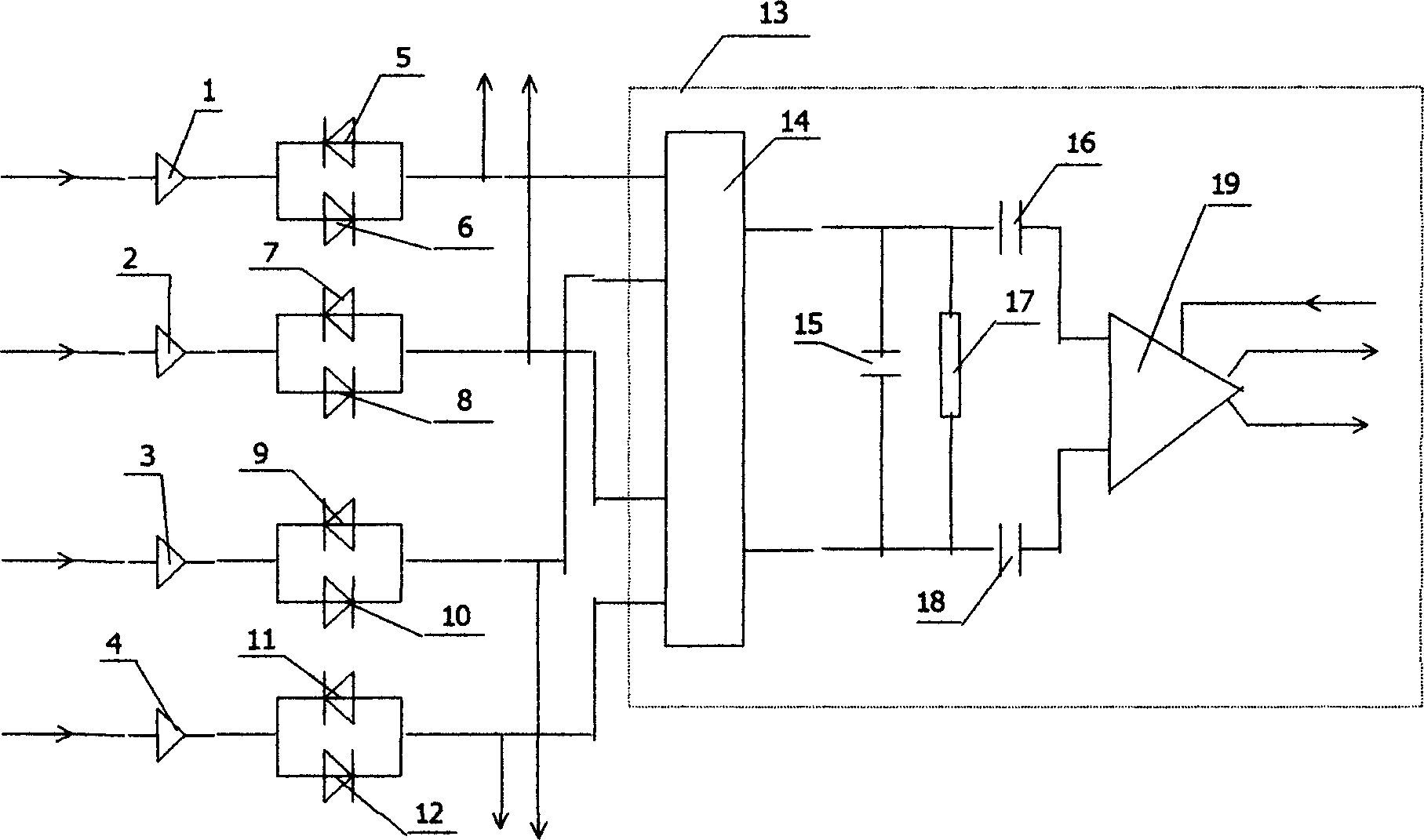 High-frequency multiple-pulse ultrasonic emission driver and receiving circuit