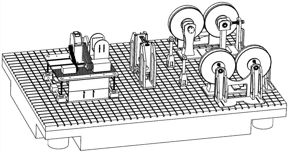 Torsional vibration test bench for front and rear drive vehicle power transmission system