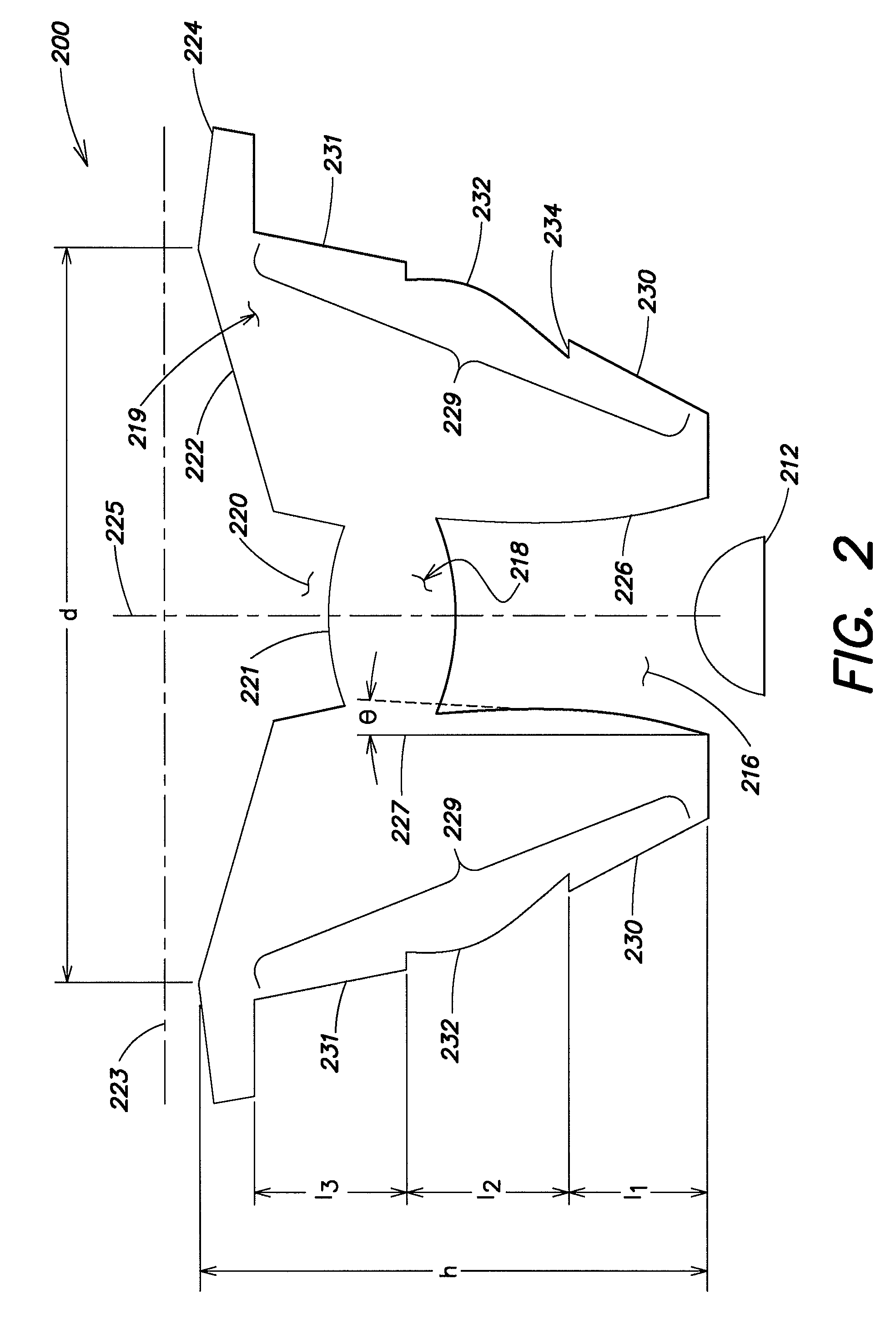 LED collimator having spline surfaces and related methods