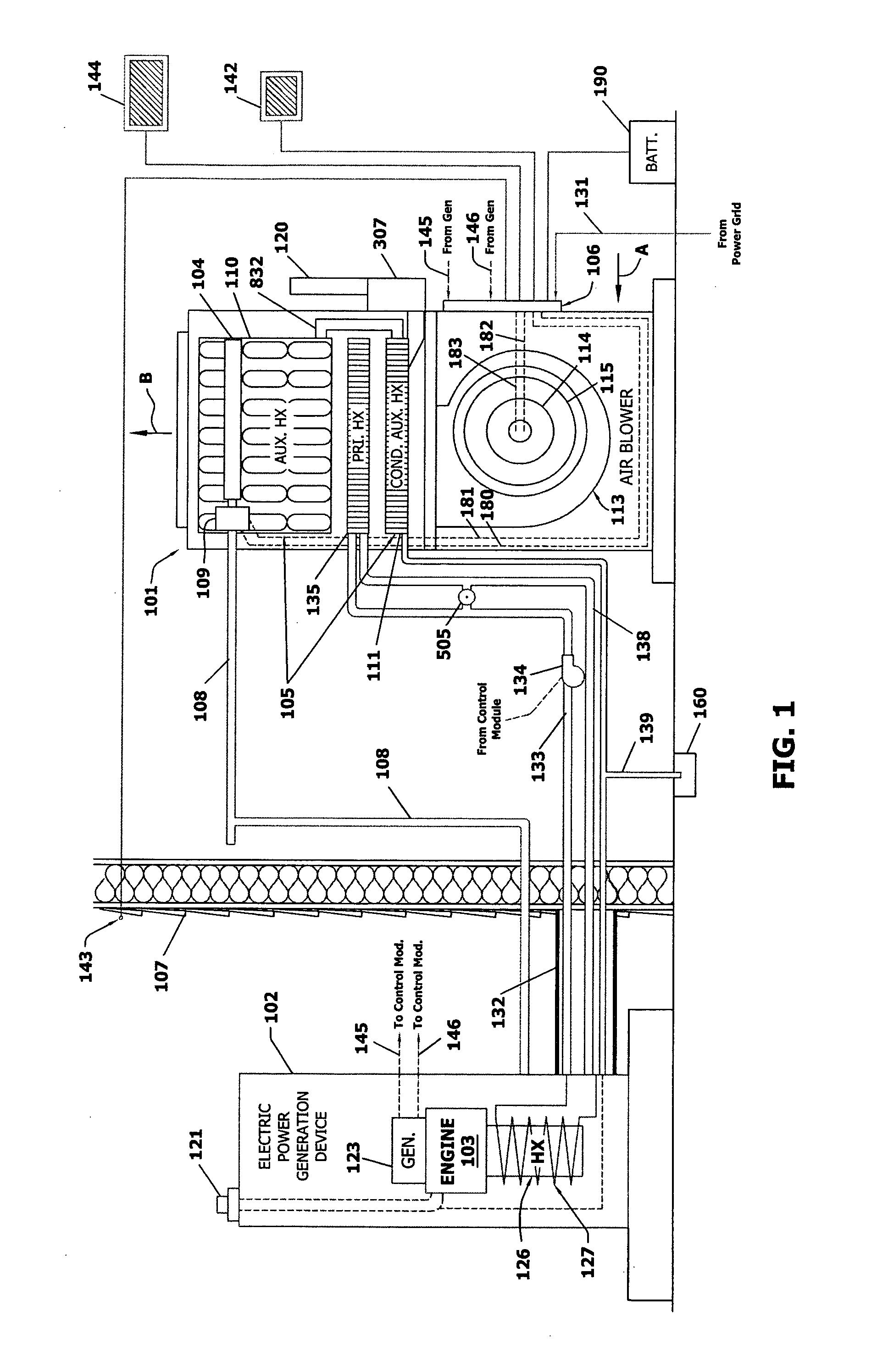 System and method for warm air space heating with electrical power generation