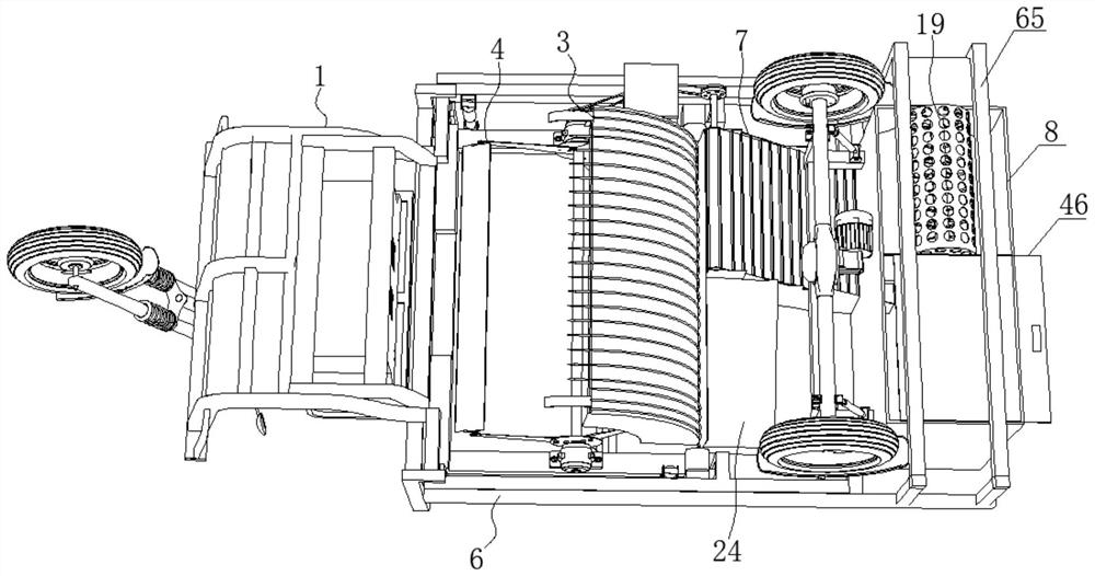 Vehicle-mounted grassland cow dung picking and crushing integrated device