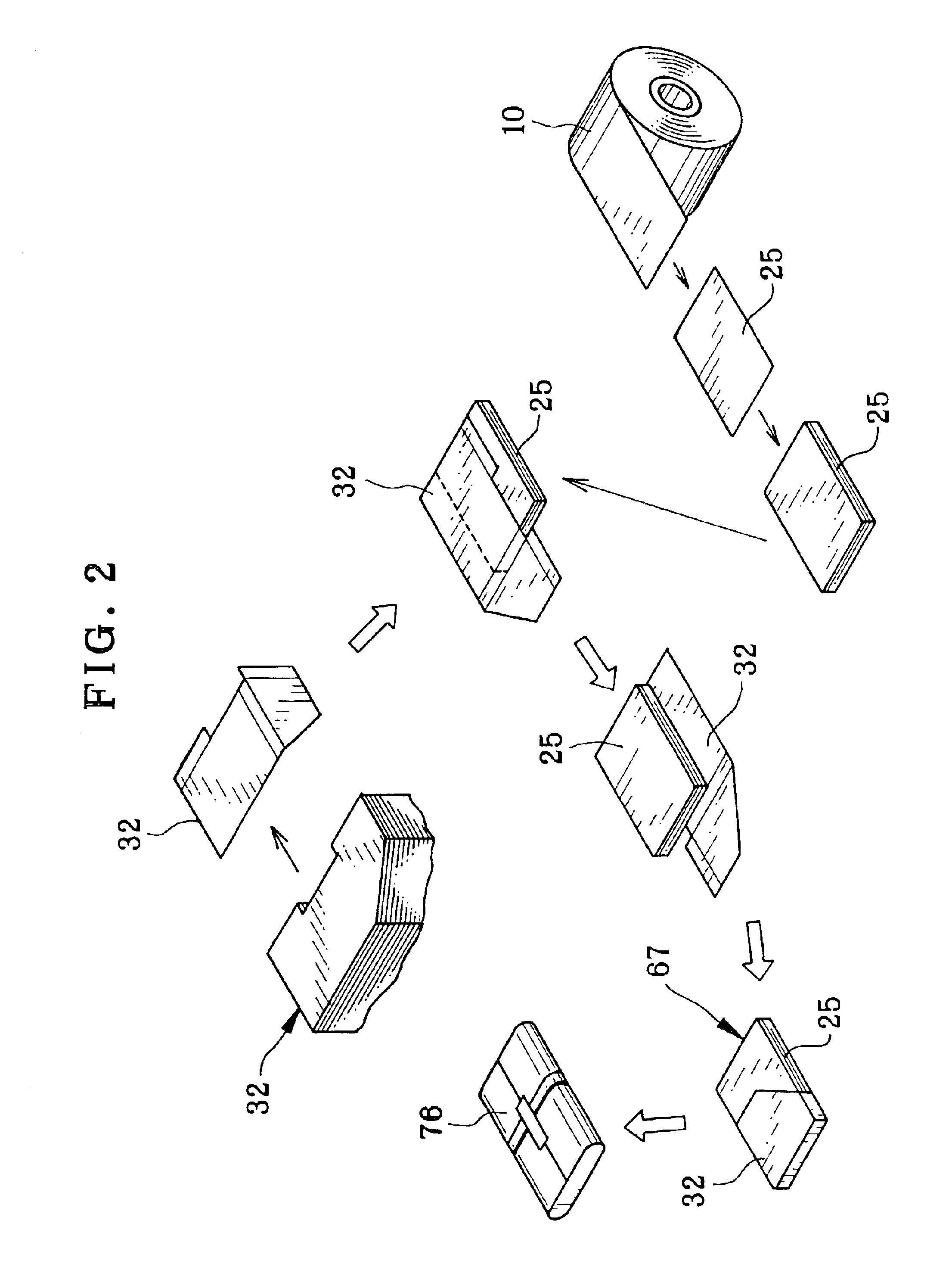 Sheet package producing system, sheet handling device, and fillet folding device