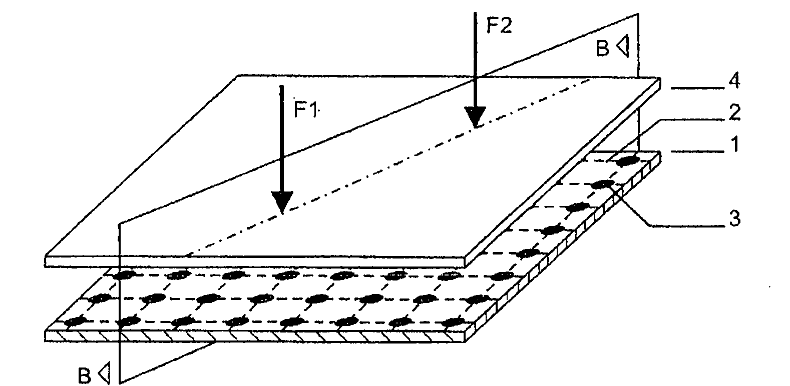 Single-touch or multi-touch capable touch screens or touch pads comprising an array of pressure sensors and production of such sensors