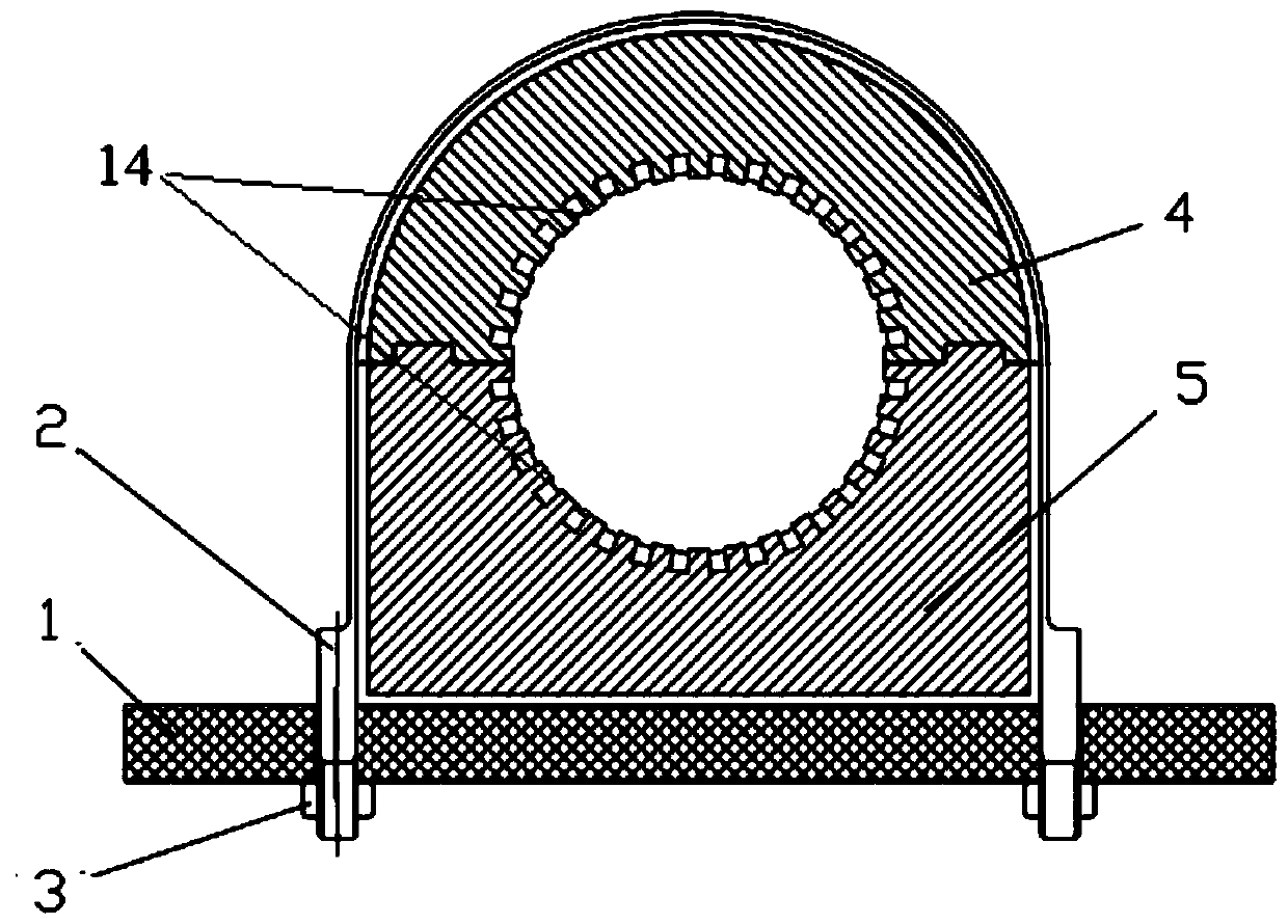 Gear type rubber pipe clamp and sealing method thereof