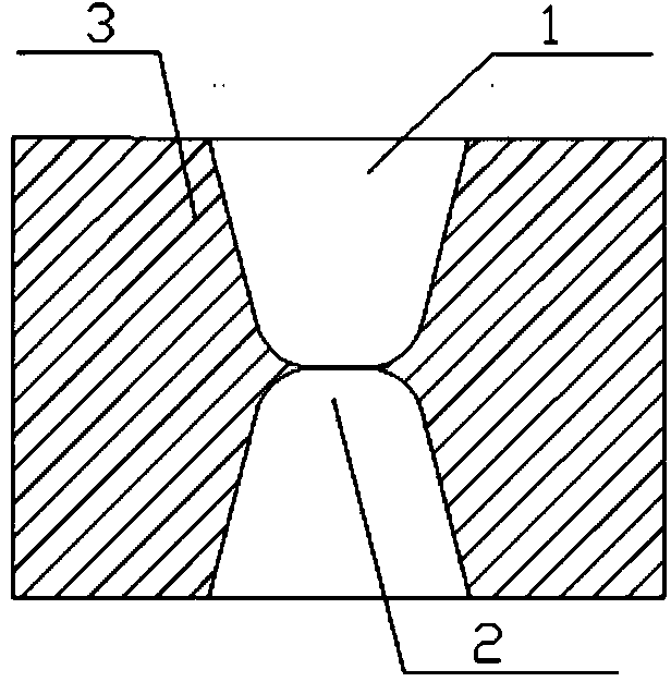 Hourglass type pore channel nuclear pore filtering film and preparation method thereof
