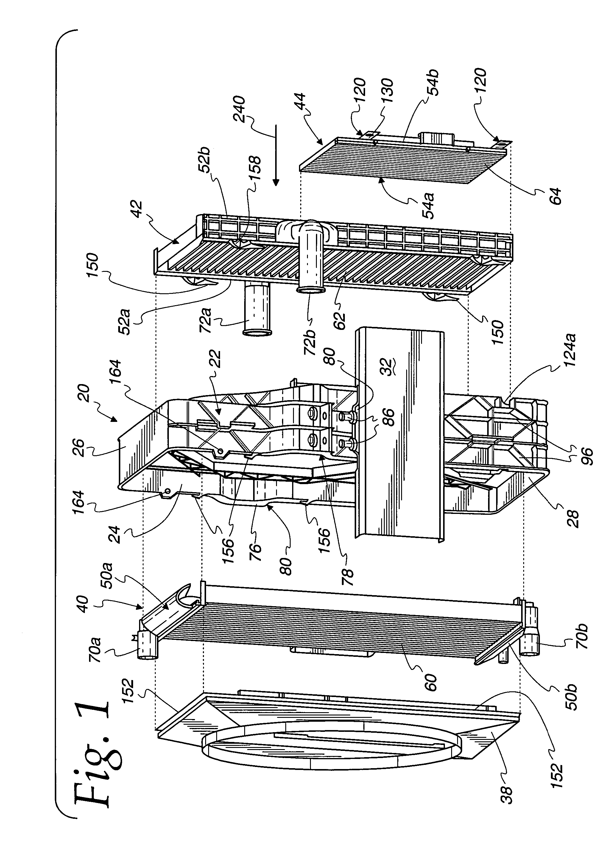 Frame for multiple vehicle heat exchangers