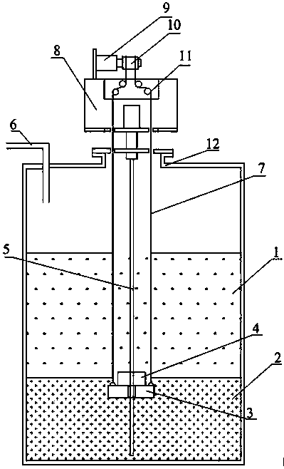 Radioactive waste resin interface measuring device based on lifting device and application method thereof