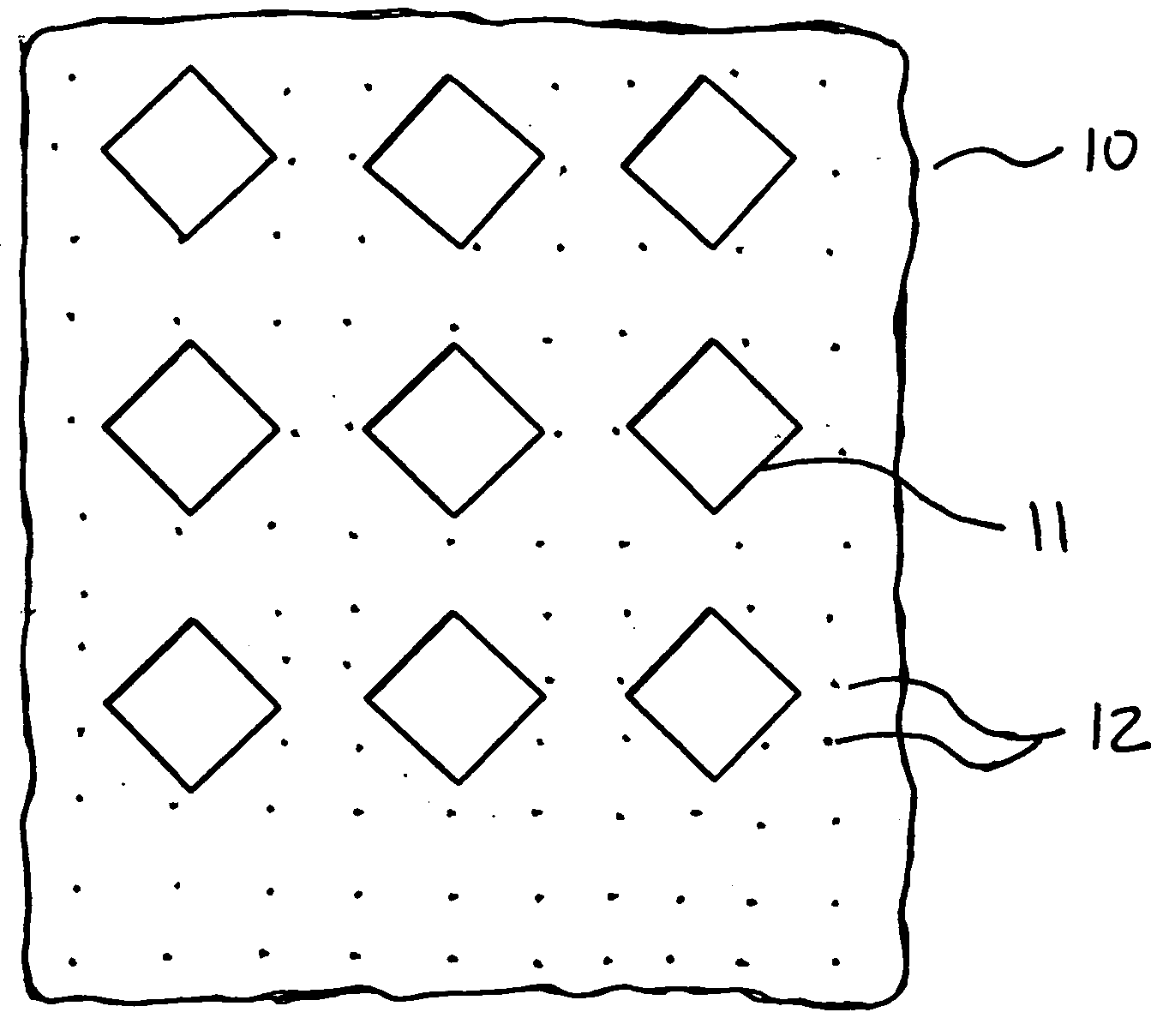 Method and grid for tying layers of a quilt