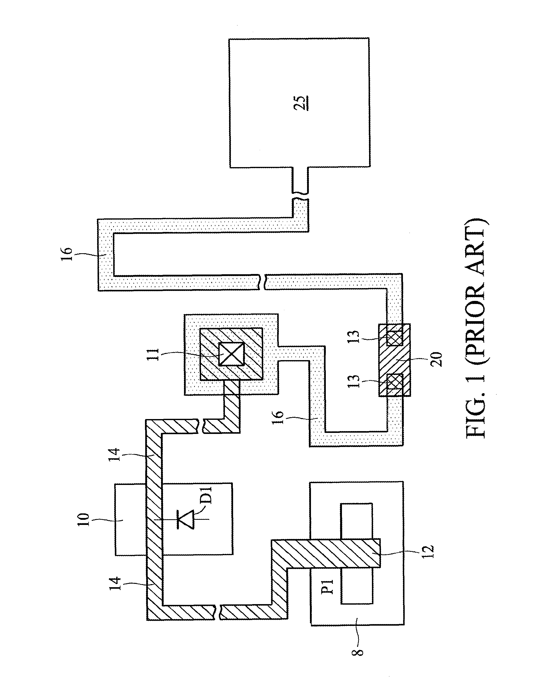Chip pad resistant to antenna effect and method