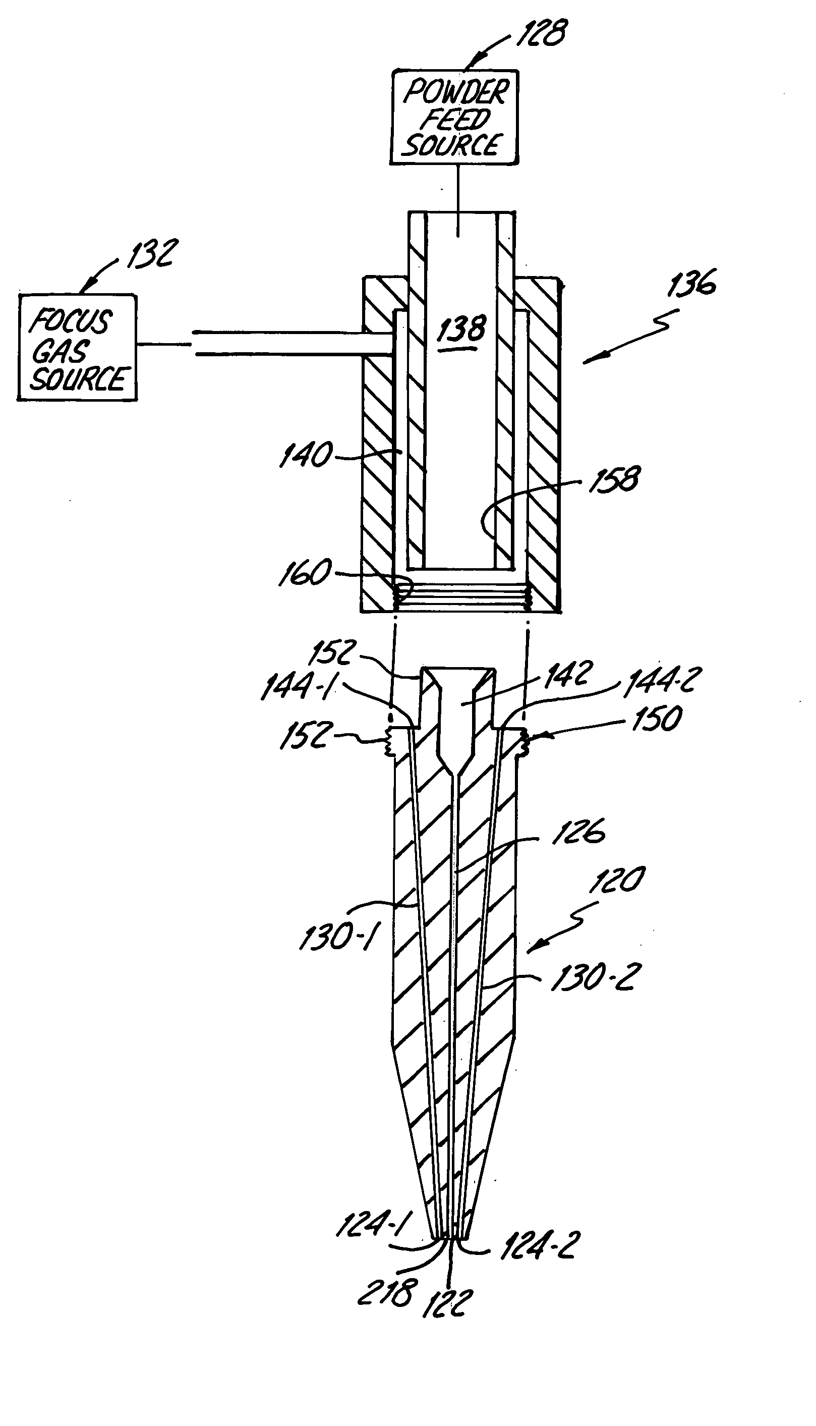 Powder feed nozzle for laser welding