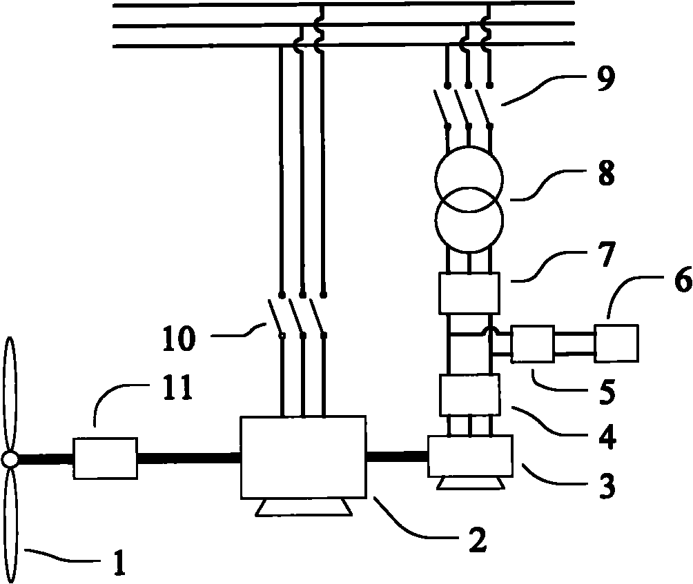 Variable-speed constant-frequency wind power generation device having energy storing device
