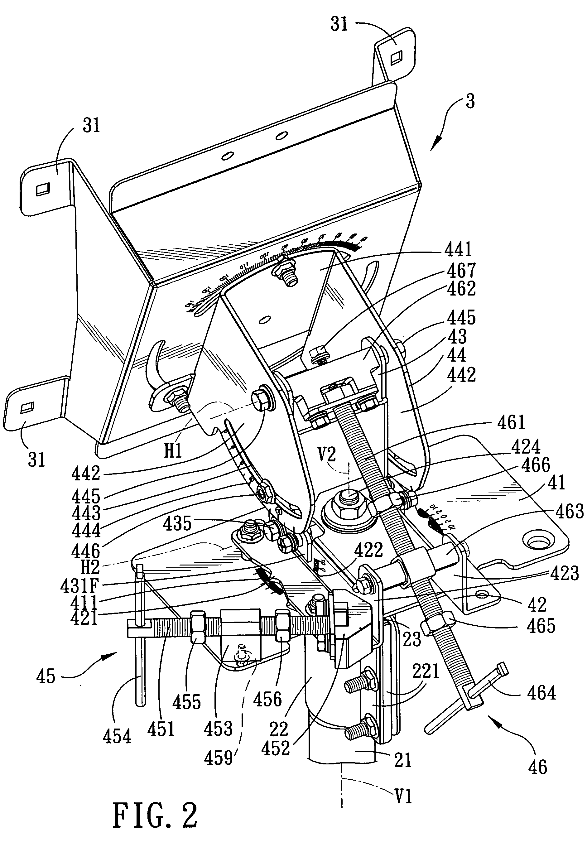 Orientation adjusting apparatus for a satellite antenna set with fine tuning units