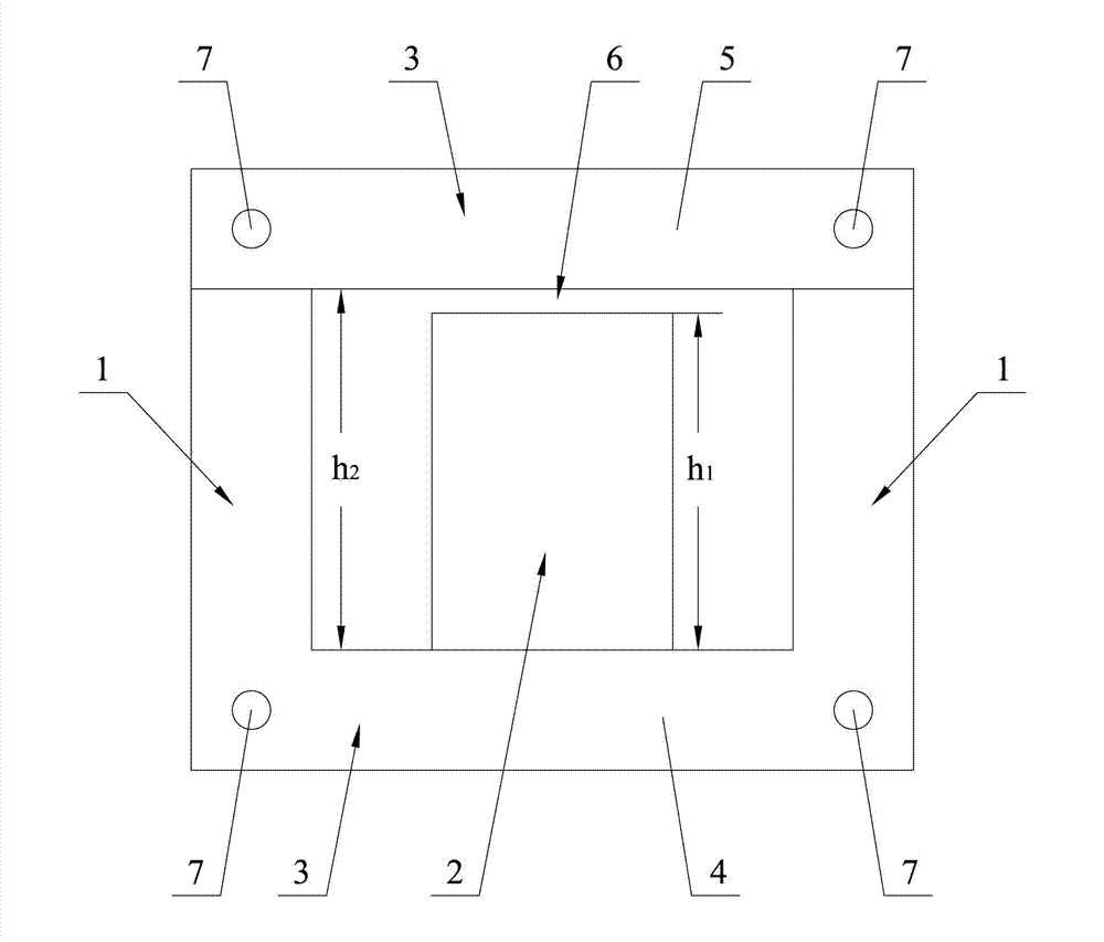 Short-column silicon steel sheet and iron core adopting same