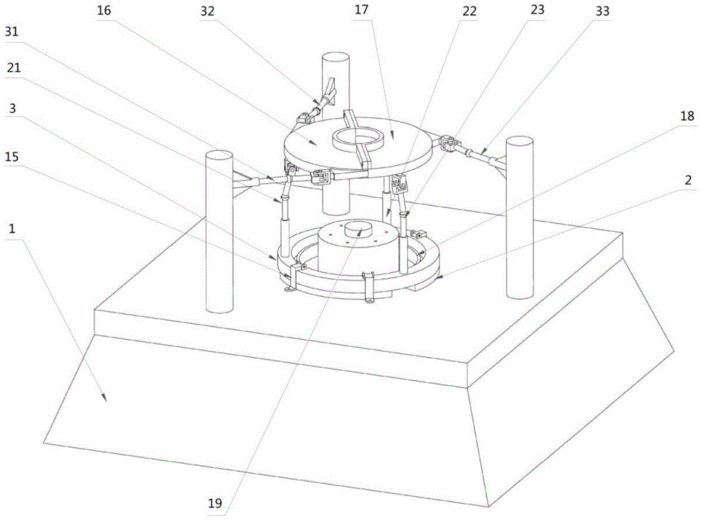 Six-dimensional installation device for offshore wind generating set