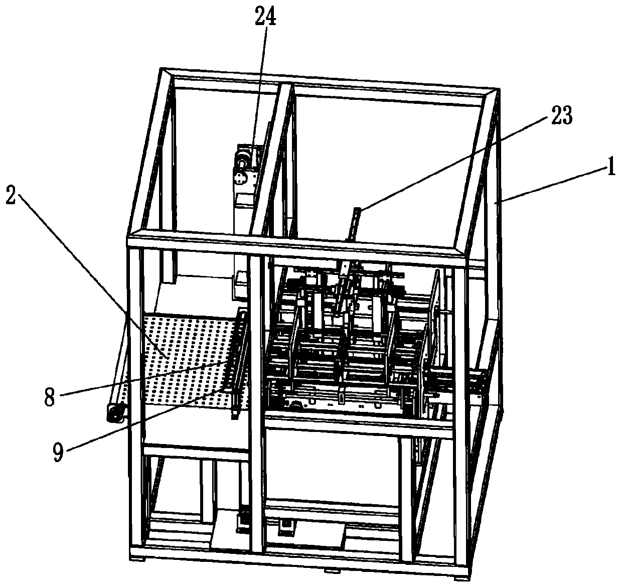 Corner-sticking-free mold-free lid and base box forming mechanism
