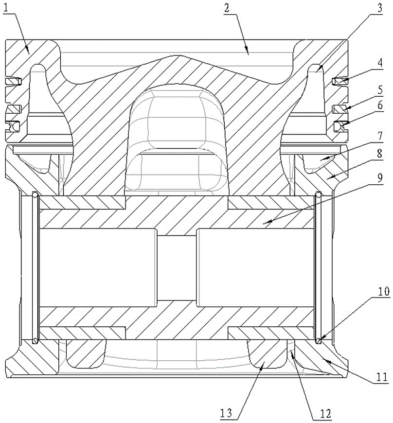 Piston assembly with weight reducing structure
