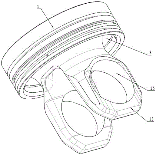 Piston assembly with weight reducing structure