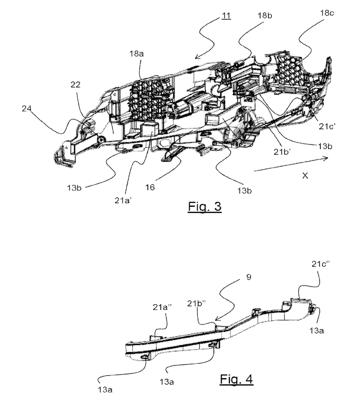 Motor vehicle lighting device comprising light modules cooled by means of a generator of an air flow